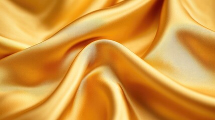 Obraz premium Draped yellow silk satin fabric with a luxurious sheen, offering a soft and elegant golden texture