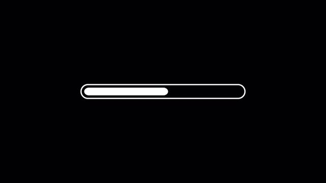 

progress bar animation with alpha channel, white loading bar animate on a transparent  background, 4k Video


