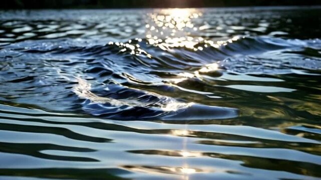 Bright blue water splash against a dramatic backdrop of sunset sundawn, Generative AI