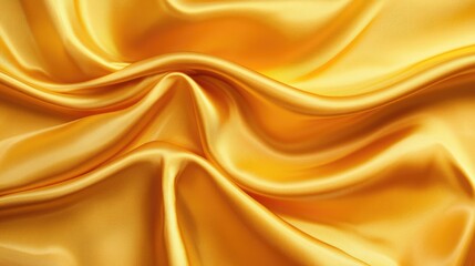 Obraz premium Top view of yellow silk satin with soft drapes, highlighting a luxurious golden fabric background