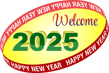 Happy new year-round shape design 2025