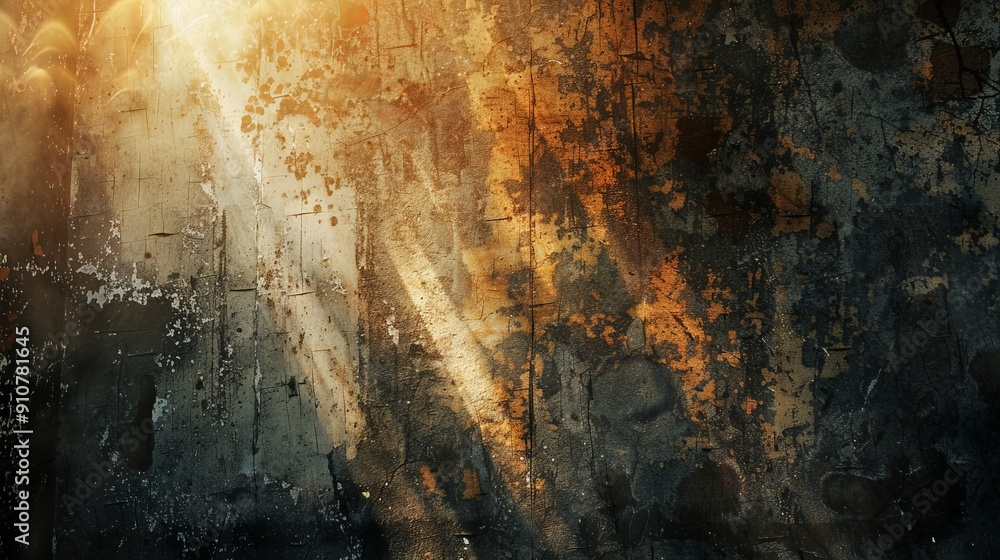 Aufkleber reflect on the dynamic interplay of light and shadow in grunge textures that enhance visual drama.