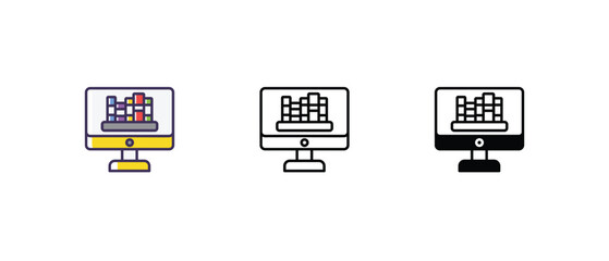 Online library Icons thin line and glyph vector icon stock illustration