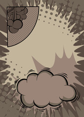 Cartoon background, comic book gray retro vector comics pop art design.