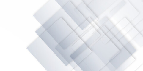 Obraz premium Abstract white and grey geometric gradient square pattern future concept texture background. Concept for template, texture, website, banner and brochure background. Vector illustration