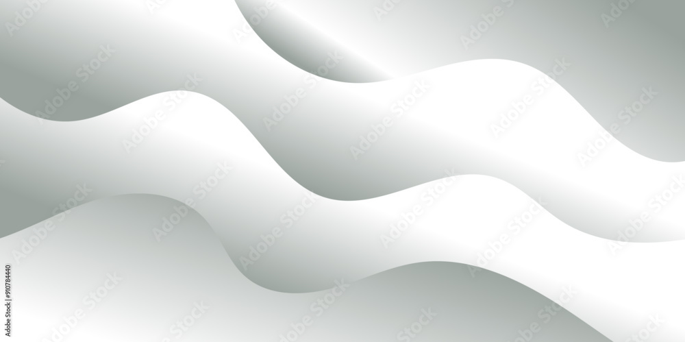 Poster abstract white and gray fluid gradient wave texture layered background with blank space design dynam