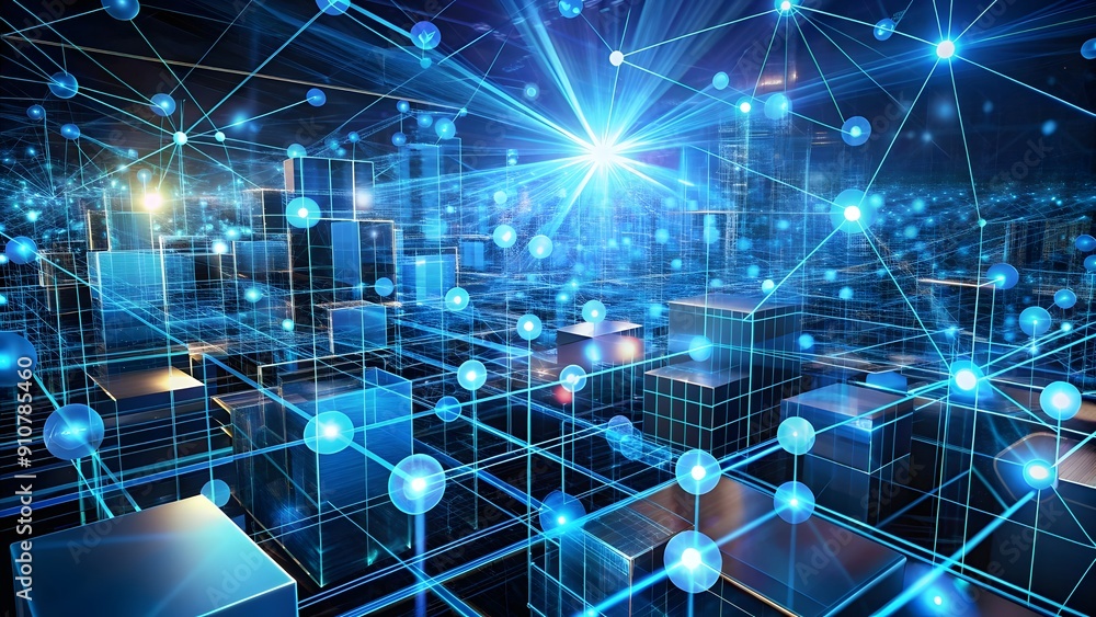 Poster modern digital abstract 3d background. can be used in the description of network abilities, technolo