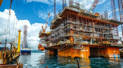 Scaffolding systems in offshore and marine industries facilitate shipyard operations, offshore platform maintenance, and underwater construction projects