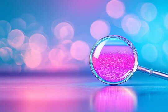 Isobutylamido Thiazolyl Resorcinol Sample Under Magnifying Glass on Laboratory Table