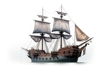Naklejka premium Ship watercraft sailboat vehicle.