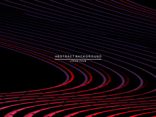 Abstract shining gardien wave lines on black background. Dynamic wave pattern. Modern flowing wavy lines. Futuristic technology concept. Suitable for posters, covers, brochures, flyers, websites, etc.