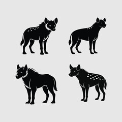 hyena silhouette bundle vector