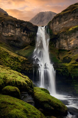 waterfall in the mountains