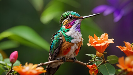 Fototapeta premium hummingbird on flower