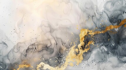Splashes of gold and silver add a touch of elegance to a watercolor background