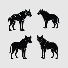 hyena silhouette bundle vector