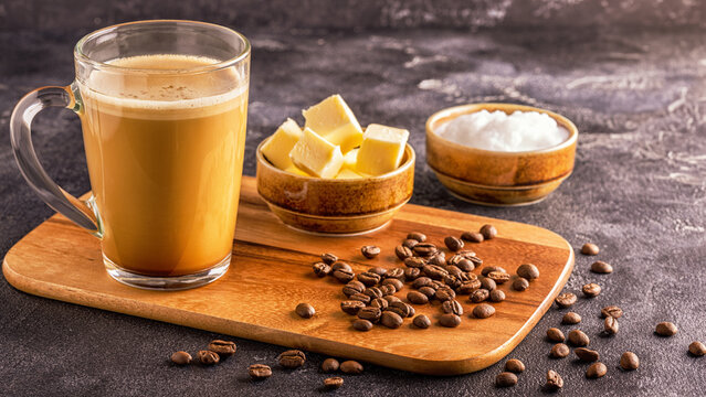 Bulletproof coffee, blended with organic  butter and MCT coconut oil