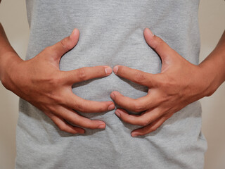 People With Stomach ache problem concept, male anatomy.