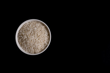 A rice isolated with black background.