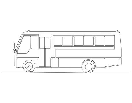 recommend clip art: Continuous line drawing of bus. One line drawing illustration of bus transportation. Vehicle, Transportation travel concept line art. Editable outline