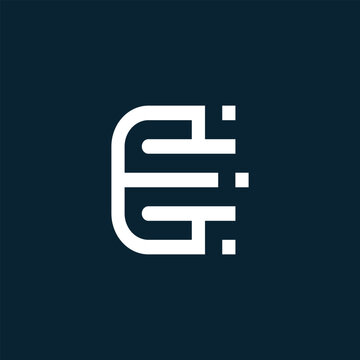 Abstract monogram ei logo design vector templates
