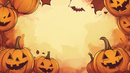 Halloween Pumpkin Lantern Decoration Frame Background