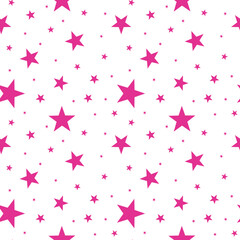 Fototapeta premium seamless pattern of pink stars on a white background. Perfect for wallpaper, fabric, and other design projectst