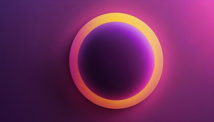 Fototapeta premium Abstract Gradient Sphere Banner - Purple, Pink, Yellow, Geometric Shapes