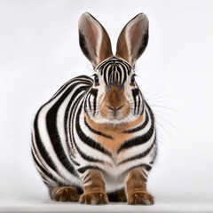 Fototapeta premium lapin, rayer comme un zèbre, atypique, jolie, imaginaire, , mammifère, animal de compagnie, blanc, fourrure, duveteux, lièvre, animal de compagnie, pâques, brun, joli, petit, domestique, animal, bébé,