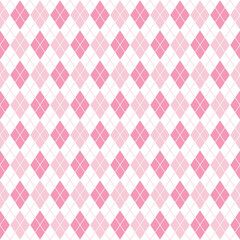 Seamless pink and white geometric diamond-shaped pattern for modern backgrounds and textiles