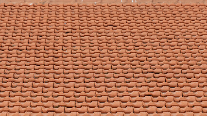 Old roof tiles closse up