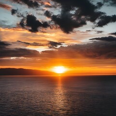 Fototapeta premium A sunset over the sea