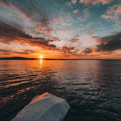 A sunset over the sea