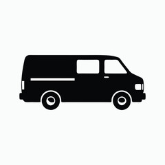 van silhouette vector icon design