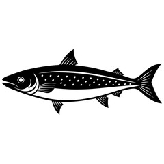 Mackerel fish silhouette vector on a white background