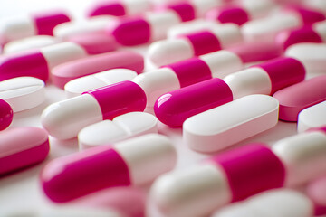 Ensemble de médicaments alignés, cachets et gelules