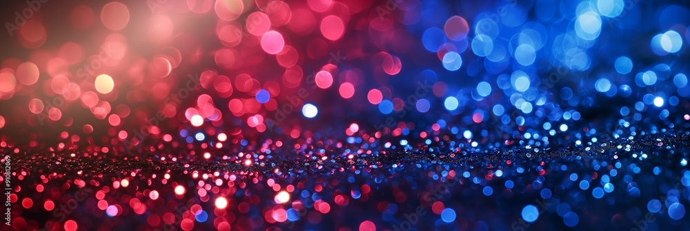 Aufkleber an abstract image featuring red and blue bokeh lights, creating a dazzling and captivating pattern w