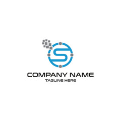 S letter Software Tech Company Logo Design