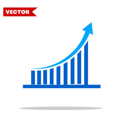 Bar chart illustration, business graph. data growth diagram vector illustration 