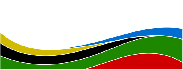 Colored Olympic Games rainbow wavy lines flag symbol isolated