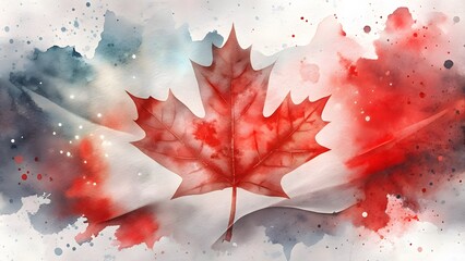Realistic illustration for Canada Day with a Canadian flag background.  Realistic waving the Canada flag on a grey background. Independence, democracy, and freedom