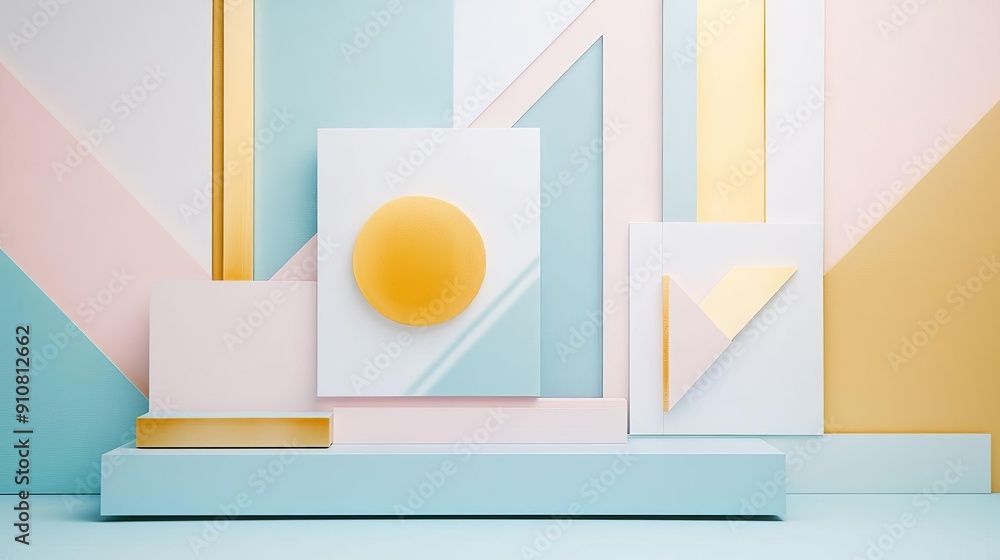 Poster geometric harmony a set of unique segmented frames showcasing diverse shapes and designs for stylish