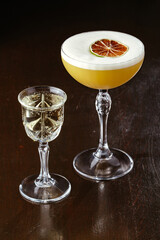 classic pornstar martini cocktail. bar menu