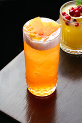 a summer refreshing alcoholic cocktail . bar menu