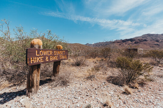Lower Sunset Trail Sign in Franklin Mountains State Park in El Paso