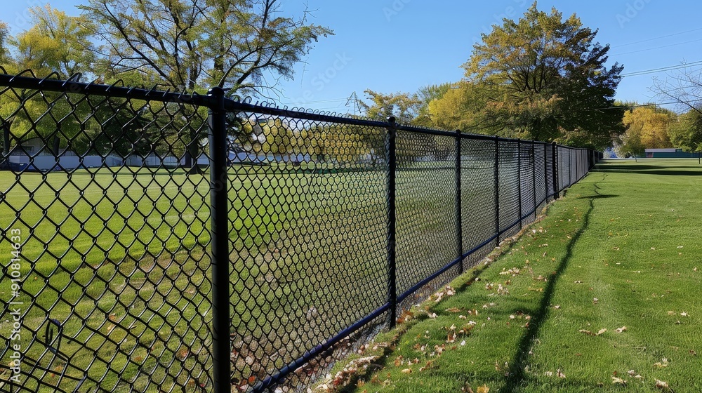 Poster the assembly of chain link fences prioritizes installation techniques that ensure even tension and a