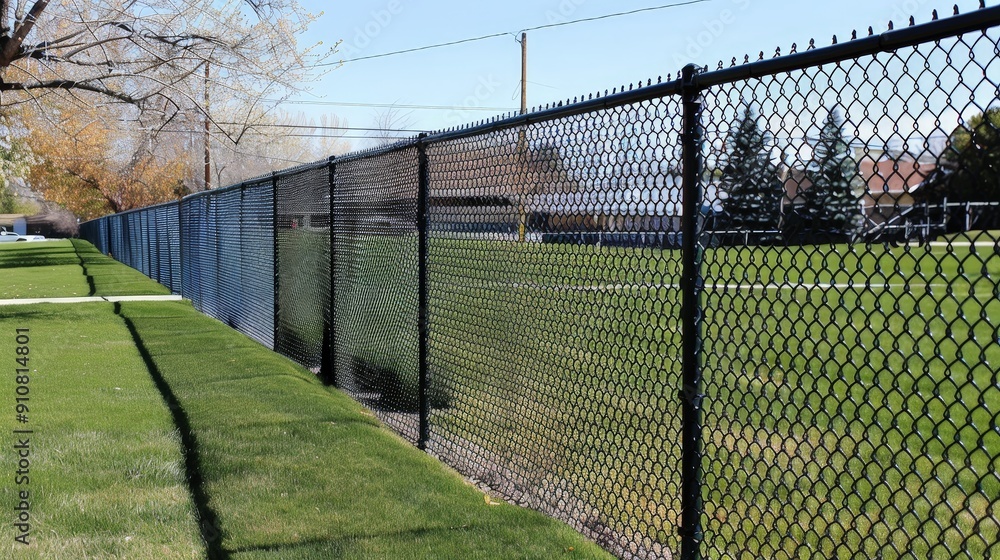 Poster the assembly of chain link fences prioritizes installation techniques that ensure even tension and a
