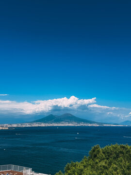 vesubio volcano at the distance