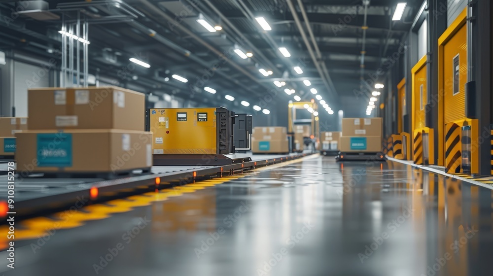 Poster the automation of loading docks with ai-powered logistics management systems optimizes resource allo
