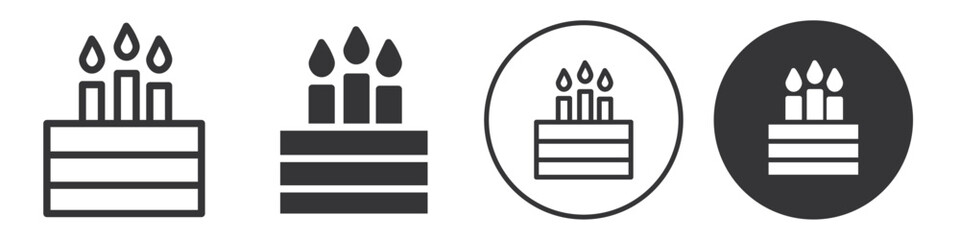 Birthday cake icon Vector illustration in black